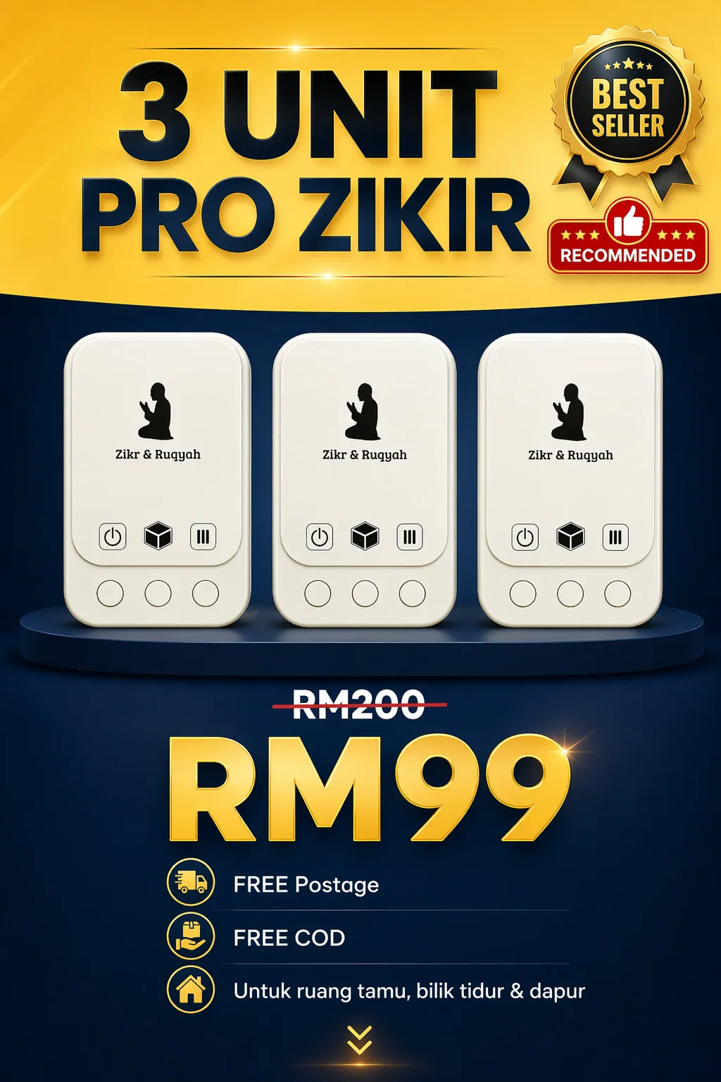 Pakej 3 Unit RM99